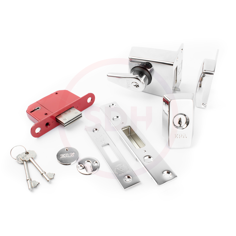 ERA Traditional Front Door Lock Kit - Polished Chrome